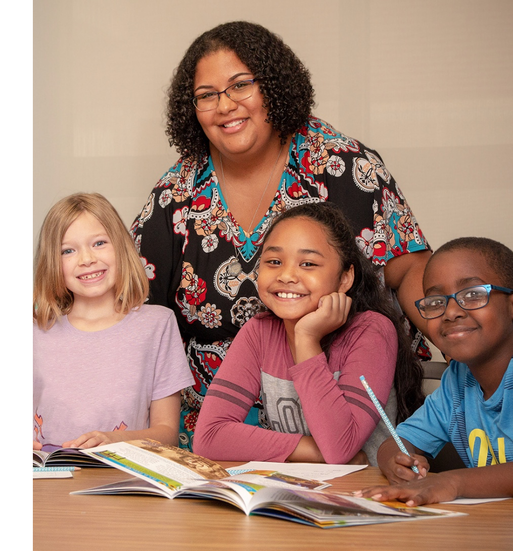teacher with kids